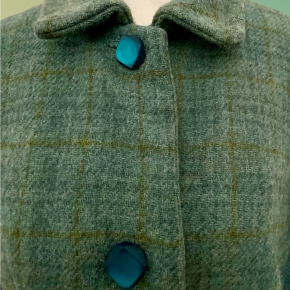 EUC! WOMEN’S VINTAGE GRAYISH-GREEN TWEED WOOL LONG COAT - Picture 8 of 11
